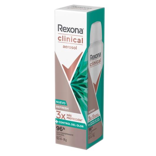 Antitranspirante Aerossol Refresh Rexona Clinical 150ml - Imagem em destaque