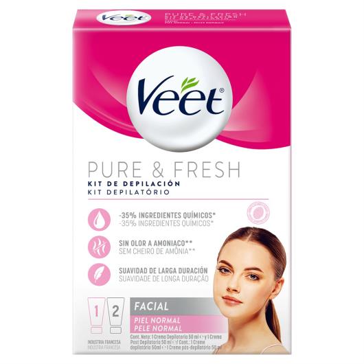 Kit Creme Depilatório + Pós-Depilatório Facial Normal Veet 50ml Cada - Imagem em destaque