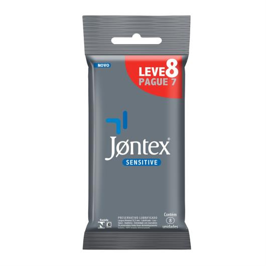 Preservativo Masculino Lubrificado Sensitive Jontex Pacote Leve 8 Pague 7 Unidades - Imagem em destaque