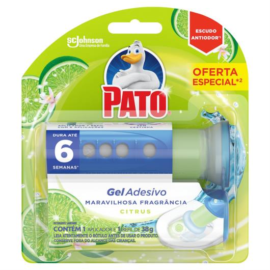 Detergente Sanitário Gel Adesivo com Aplicador Citrus Pato 38g Refil Oferta Especial - Imagem em destaque