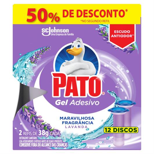 Detergente Sanitário Gel Adesivo Lavanda Pato 38g Cada 2 Unidades Grátis 50% de Desconto no Segundo Refil - Imagem em destaque