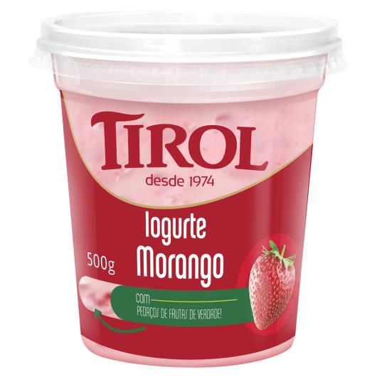 Iogurte Integral Morango Tirol Pote 500g - Imagem em destaque