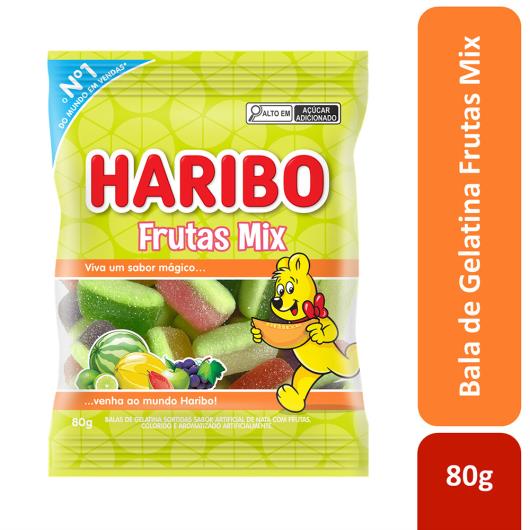 Bala de Gelatina Frutas Mix Haribo Pacote 80g - Imagem em destaque