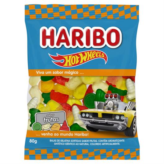 Bala de Gelatina Frutas Hot Wheels Haribo Pacote 80g - Imagem em destaque