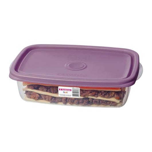 Pote plástico retangular colorido Sanremo Fácil Fácil 785ml - Imagem em destaque