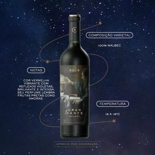 Vinho Tinto Bodega Dante Robino Gran Dante Malbec 750 ml Garrafa - Imagem em destaque