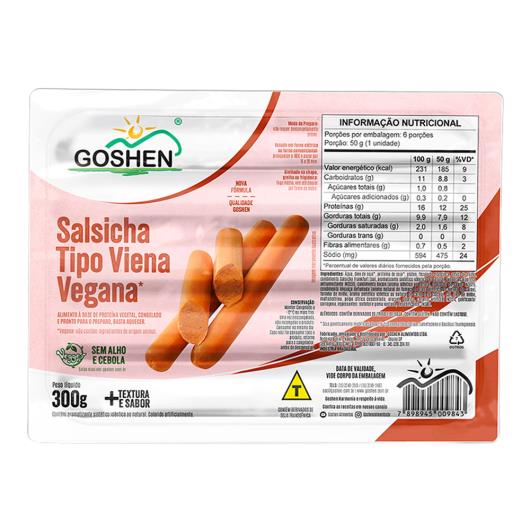 Salsicha Tipo Viena Vegana Goshen Vegges Congelada 300g - Imagem em destaque