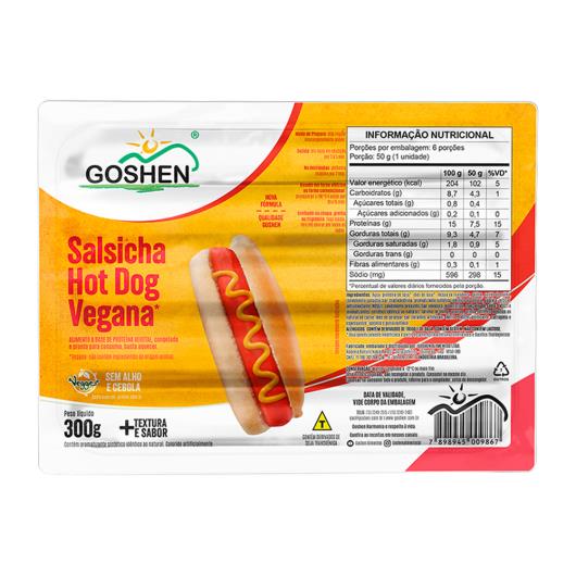 Salsicha Hot Dog Vegana Goshen Vegges Congelada 300g - Imagem em destaque