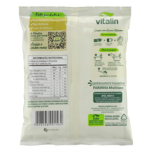 Açúcar Mascavo Orgânico Vitalin Pacote 300g - Imagem em destaque