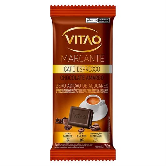 Chocolate Vitao Marcante Café Espresso Amargo Zero Açúcar 70g - Imagem em destaque