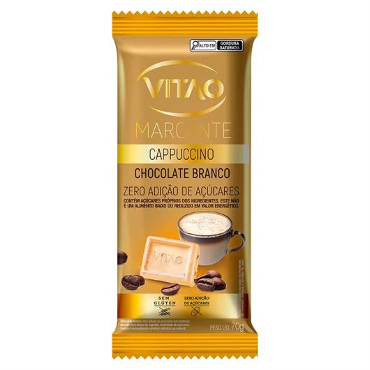 Chocolate Vitao Marcante Cappuccino Branco Zero Açúcar 70g - Imagem em destaque