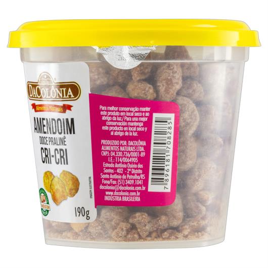 Amendoim Cri-Cri Pralinê DaColônia Pote 190g - Imagem em destaque