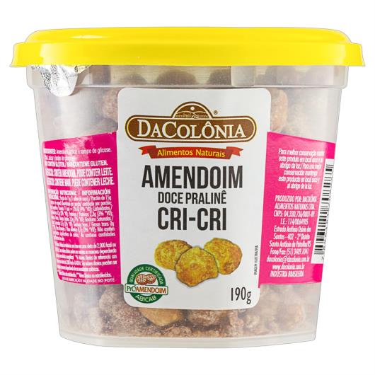 Amendoim Cri-Cri Pralinê DaColônia Pote 190g - Imagem em destaque