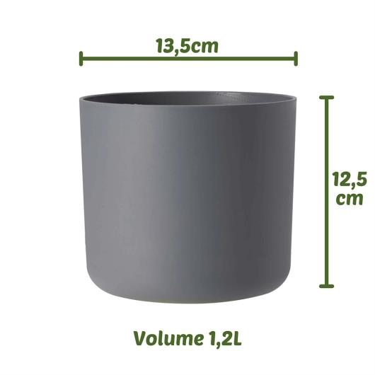 Vaso West Garden Cachepot Capri 14x13cm Cinza Unidade - Imagem em destaque