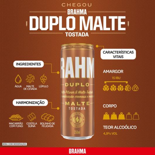 Cerveja Pilsner Duplo Malte Tostada Brahma Lata 350ml - Imagem em destaque