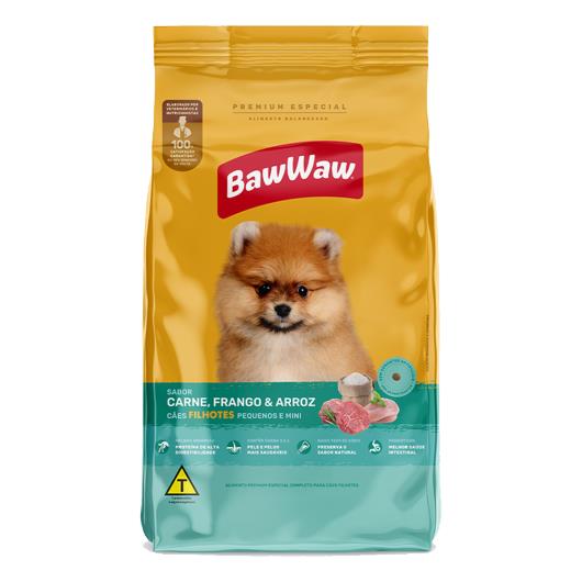 Alimento Para Cães Baw Waw Filhotes Pequenos Carne, Frango e Arroz 2,4kg - Imagem em destaque
