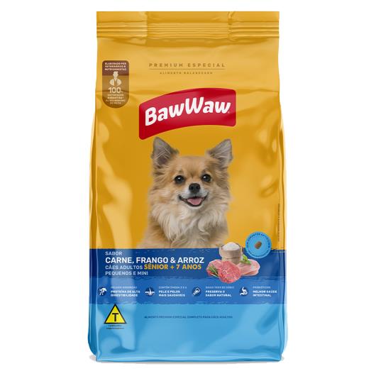 Alimento Para Cães Baw Waw Adultos Sênior Pequeno Carne, Frango e Arroz 2,4kg - Imagem em destaque