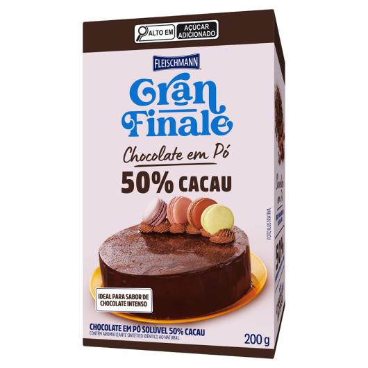 Chocolate Pó Solúvel 50% Cacau Fleischmann Gran Finale Caixa 200g - Imagem em destaque