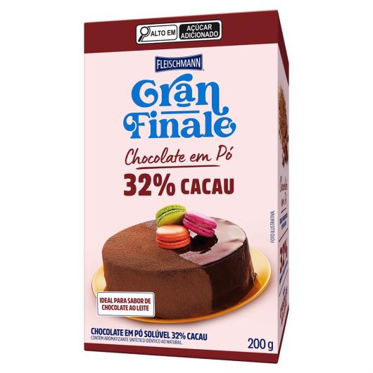 Chocolate Pó Solúvel 32% Cacau Fleischmann Gran Finale Caixa 200g - Imagem em destaque