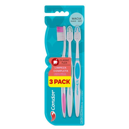 Escova Dental Macia Condor Classic Flex 3 Unidades - Imagem em destaque