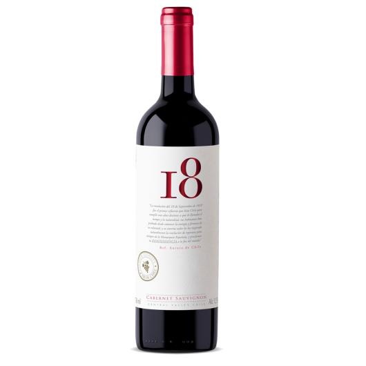 Vinho Chileno Tinto Seco 18 Cabernet Sauvignon Valle Central Garrafa 750ml - Imagem em destaque