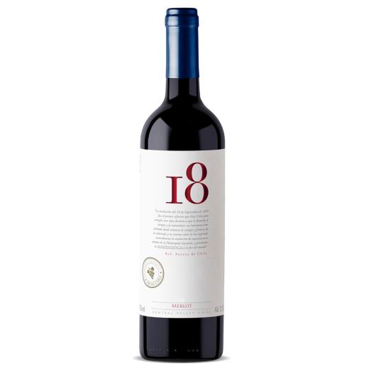 Vinho Chileno Tinto Seco 18 Merlot Valle Central Garrafa 750ml - Imagem em destaque