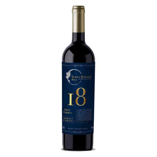 Vinho Chileno Tinto Seco Gran Reserva 18 Cabernet Sauvignon Valle del Maule Garrafa 750ml - Imagem em destaque