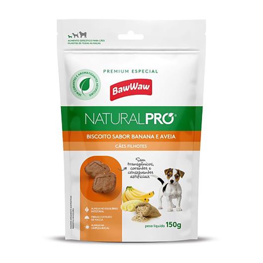 Biscoito Baw Waw Natural Pro Cães Filhotes Banana e Aveia 150g - Imagem em destaque