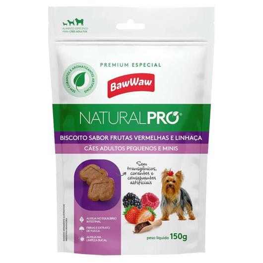 Biscoito Baw Waw Natural Pro Para Cães Adultos Frutas Vermelhas e Linhaça 150g - Imagem em destaque