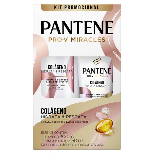 Kit Shampoo 300ml + Condicionador 150ml Pantene Colágeno Hidrata & Resgata - Imagem em destaque