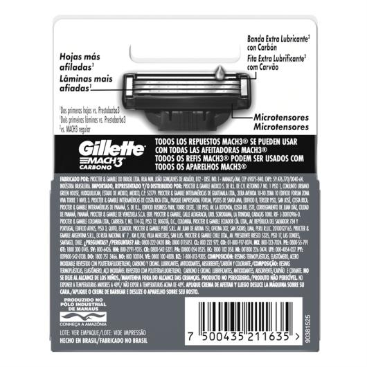 Carga de Aparelho para Barbear Gillette Mach3 Carbono 4 Unidades Leve Mais Pague Menos - Imagem em destaque