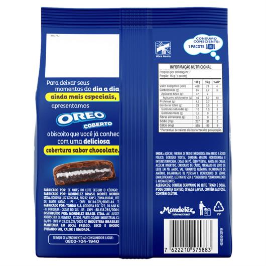 Biscoito e Cobertura Chocolate Recheio Baunilha Oreo Pacote 105g - Imagem em destaque