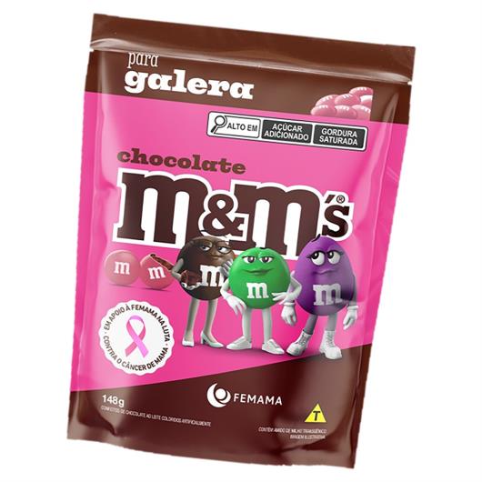 Confeito de Chocolate ao Leite M&M's Para Galera Pouch 148g Edição Especial Pink - Imagem em destaque