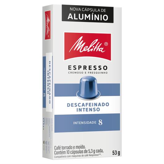 Café em Cápsula Torrado e Moído Espresso Intenso Descafeinado Melitta Caixa 53g 10 Unidades - Imagem em destaque