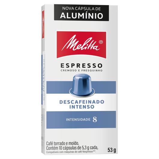 Café em Cápsula Torrado e Moído Espresso Intenso Descafeinado Melitta Caixa 53g 10 Unidades - Imagem em destaque