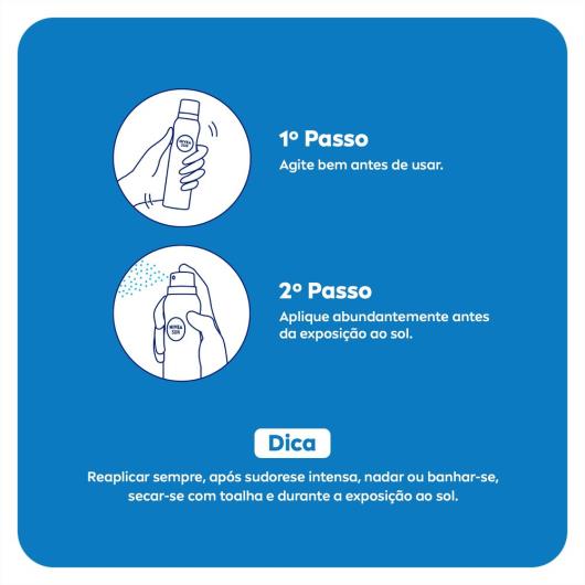 Protetor Solar FPS 30 Nivea Sun Protect & Toque Seco Frasco 200ml Spray - Imagem em destaque
