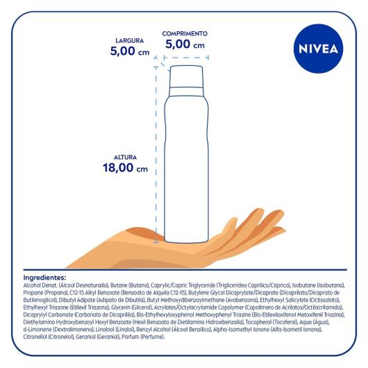 Protetor Solar FPS 30 Nivea Sun Protect & Toque Seco Frasco 200ml Spray - Imagem em destaque