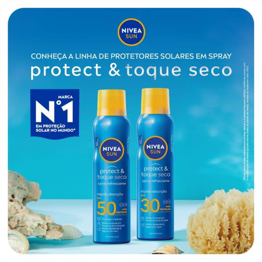 Protetor Solar FPS 30 Nivea Sun Protect & Toque Seco Frasco 200ml Spray - Imagem em destaque