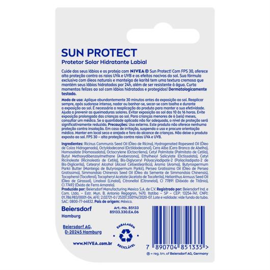 Protetor Solar Labial Hidratante FPS 30 Nivea Blister 4,8g - Imagem em destaque