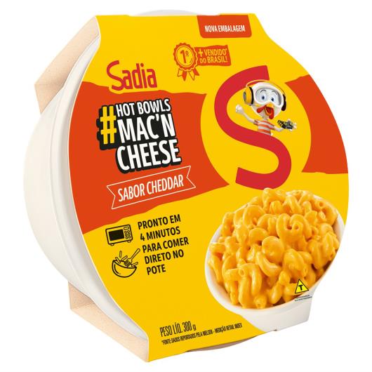 Mac'n Cheese Cheddar Sadia Hot Bowls Pote 300g - Imagem em destaque