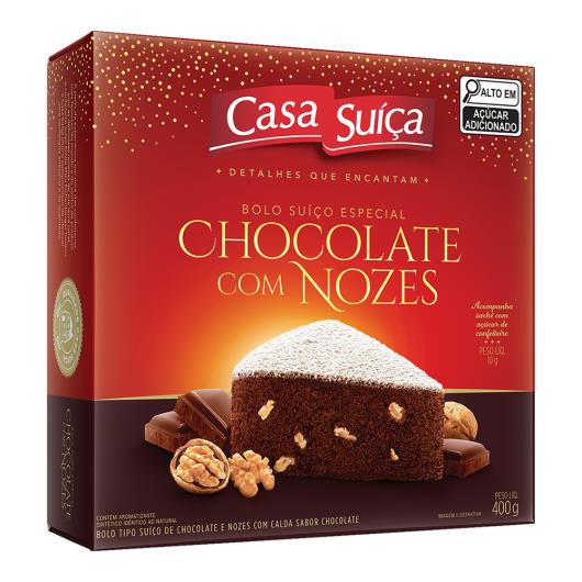 Bolo Suíço Chocolate com Nozes Casa Suíça Caixa 400g - Imagem em destaque