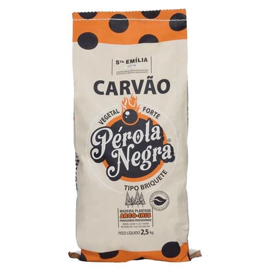 Carvão Vegetal Briquete Pérola Negra Pacote 2,5kg - Imagem em destaque