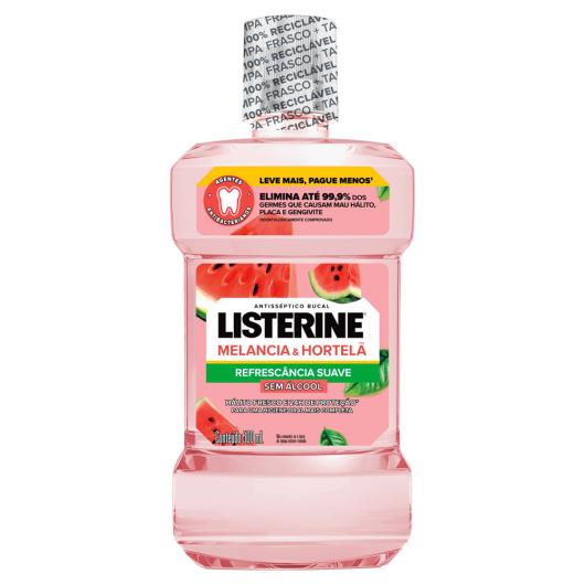 Enxaguante Bucal Antisséptico Zero Álcool Melancia & Hortelã Listerine Frasco 500ml - Imagem em destaque