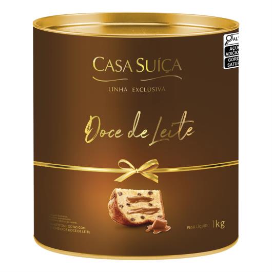 Panettone com Gotas Recheio Doce de Leite Casa Suíça Exclusiva Lata 1kg - Imagem em destaque