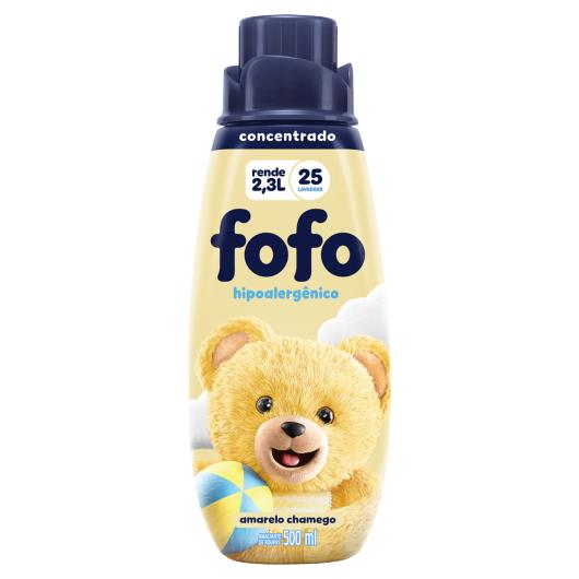 Amaciante de Roupa Concentrado Amarelo Chamego Fofo Frasco 500ml - Imagem em destaque