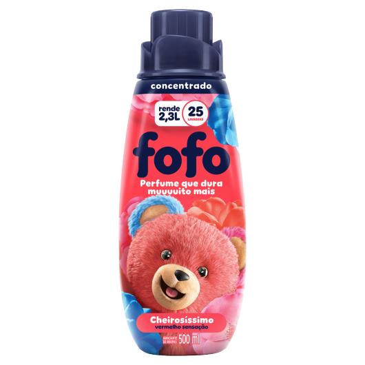 Amaciante de Roupa Concentrado Vermelho Sensação Fofo Cheirosíssimo Frasco 500ml - Imagem em destaque