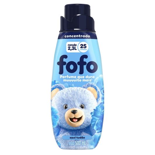 Amaciante de Roupa Concentrado Azul Tudão Fofo Frasco 500ml - Imagem em destaque