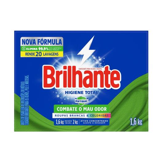 Lava-Roupas Pó Roupas Brancas e Coloridas Brilhante Higiene Total Antibac Caixa 1,6kg - Imagem em destaque