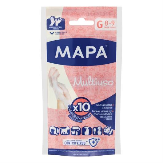 Luva Multiuso Fina Mapa G 10 Unidades - Imagem em destaque