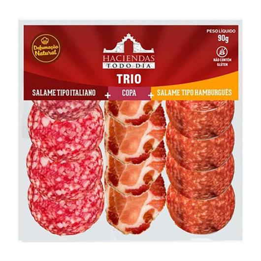 Trio Haciendas Todo Dia Salame Tipo Italiano + Salame Hamburguês + Copa Fatidada 90g - Imagem em destaque